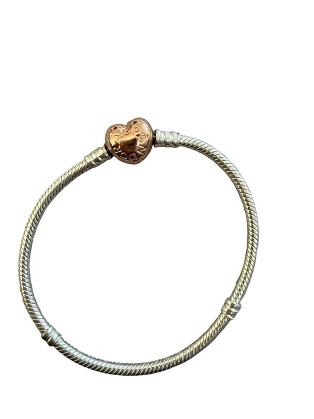Pandora Moments Heart Clasp Snake Chain Bracelet Rose gold